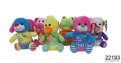 Imagen de PELUCHE ANIMALES SURTIDOS C/REMERA 21CM 4.24